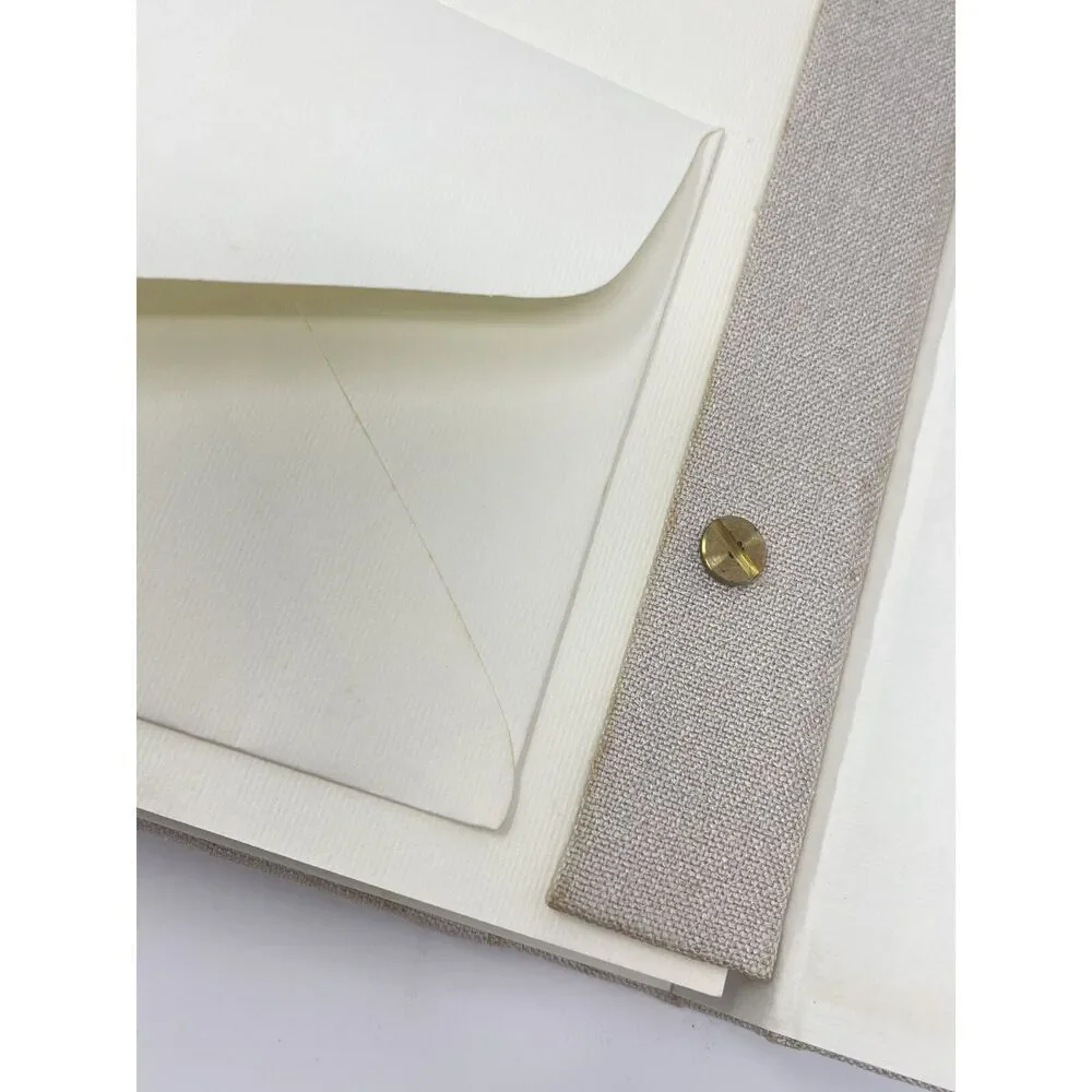 Pottery Barn Photo Picture Memory Book Album Linen Beige  Scrapbook 8.5x14.5”